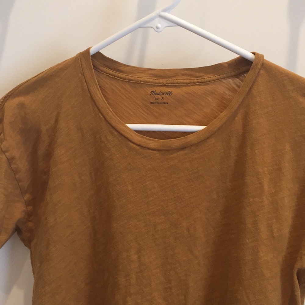 Mustard yellow cotton tee from Madewell, size S